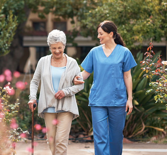 active-lifestyle Nurse and Women Walking At Bethel Pointe