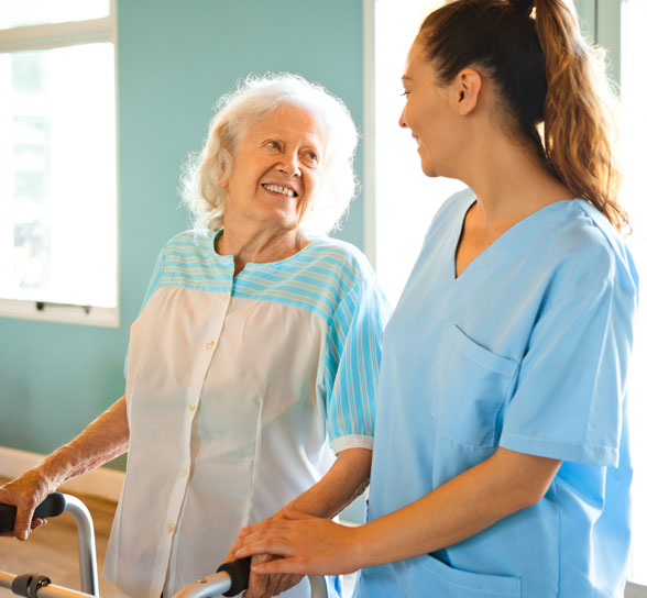 assisted-happy Nurse and Women at Bethel Pointe