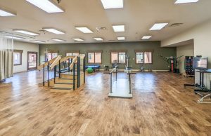The gym and therapy room at Bethel Pointe Health and Rehab.